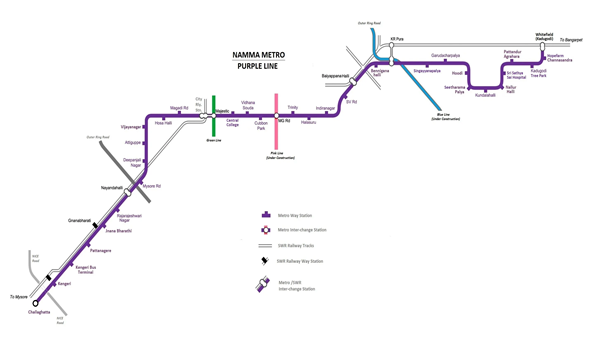 Featured Image of Purple Line of Bangalore Metro: Route, Map Stations, and Timings 2025